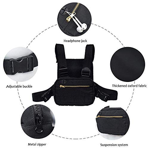 HAPPYX Bolsas de Bandolera Ajustables, Mochila con Bandolera en el Pecho Hombro Senderismo Mochila Informal para Hombres, Mujeres, Unisex