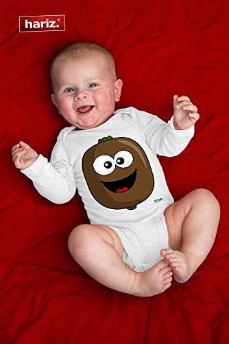 Hariz - Body de manga larga para bebé, kiwi, frutas, verano, incluye tarjeta de regalo, azul oscuro, 62 – 68