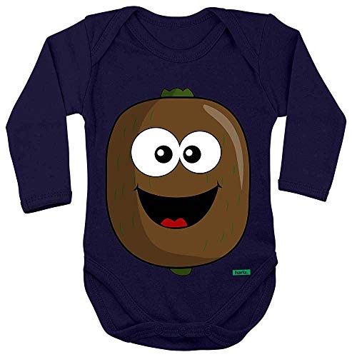 Hariz - Body de manga larga para bebé, kiwi, frutas, verano, incluye tarjeta de regalo, azul oscuro, 62 – 68