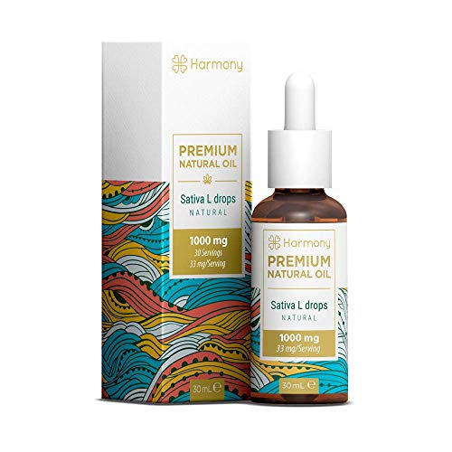 Harmony Hemp Oil Aceite de Cáñamo - 1000 mg en 30 ml - Amplio Espectro - Aroma Natural