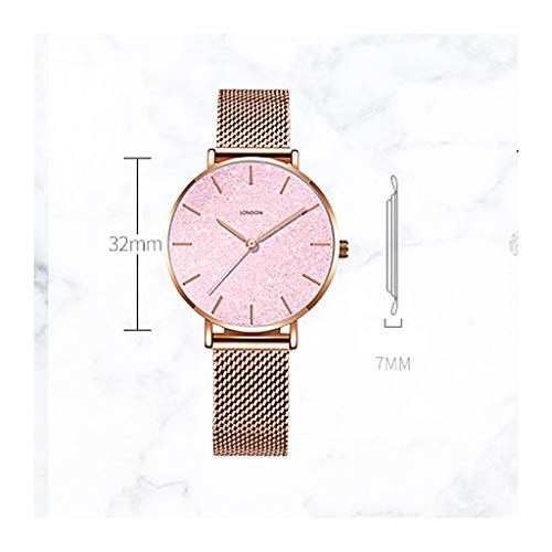 Hasayo Análogo de Cuarzo del Reloj Vestido de Las Muchachas del Reloj for Mujer Relojes Mujer Moda Mujer Movimiento de Mujeres Correa de Acero-Macarons (Color : B)
