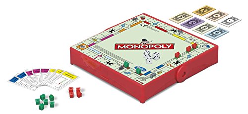 Hasbro Gaming- Monopoly Grab & Go Juego de Viaje Compacto, Versión Alemana, Multicolor (B1002100)