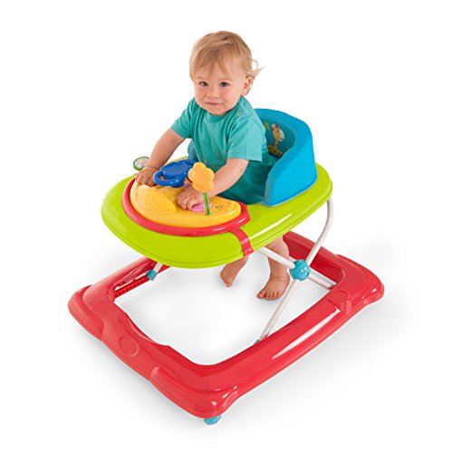 Hauck Player - Andador a partir de 6 meses hasta 12 kg, andador con música, mesa de juego multifuncional con ruedas, asiento acolchado y desmontable, regulable en altura, Jungle Fun (colorido)