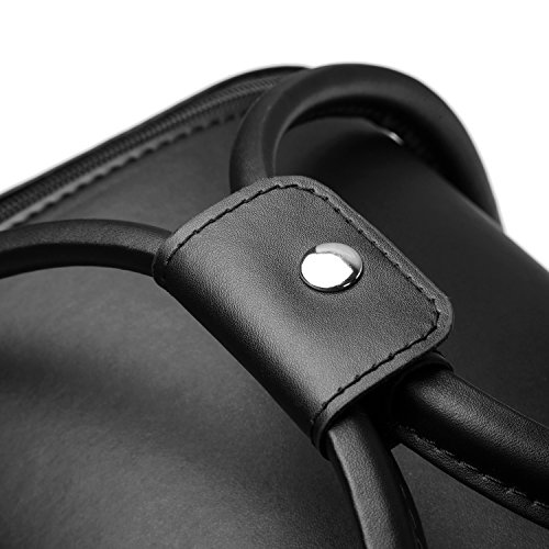 HBF Bolsa Cosmeticos Neceser Piel Bolsa Maquillaje De Bandolera Neceser De Viaje Organizador Bolsa De Cosméticos Organizador De Maquillaje Negro