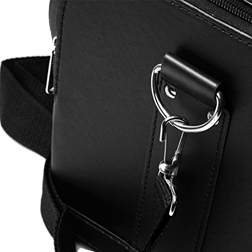 HBF Bolsa Cosmeticos Neceser Piel Bolsa Maquillaje De Bandolera Neceser De Viaje Organizador Bolsa De Cosméticos Organizador De Maquillaje Negro