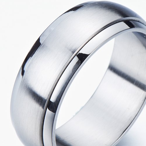H+C Estilo Refinado- Anillo de Hombre Mujer- Unisex- Acero Inoxidable- Anillo Giratorio- Ajuste Cómodo(10)
