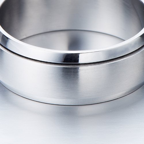 H+C Estilo Refinado- Anillo de Hombre Mujer- Unisex- Acero Inoxidable- Anillo Giratorio- Ajuste Cómodo(10)