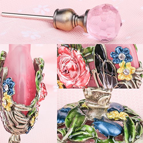 H&D - Botella de perfume, 7 ml, diseño de rosas