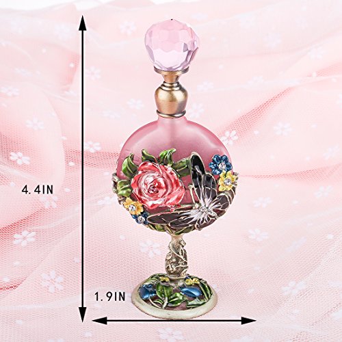 H&D - Botella de perfume, 7 ml, diseño de rosas