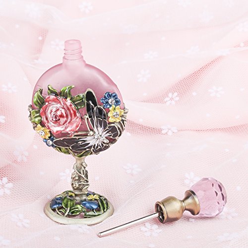 H&D - Botella de perfume, 7 ml, diseño de rosas