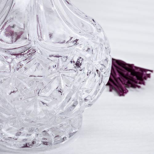H&D - Frasco de perfume vacío con atomizador - Recargable - Cristal tallado - Estilo vintage
