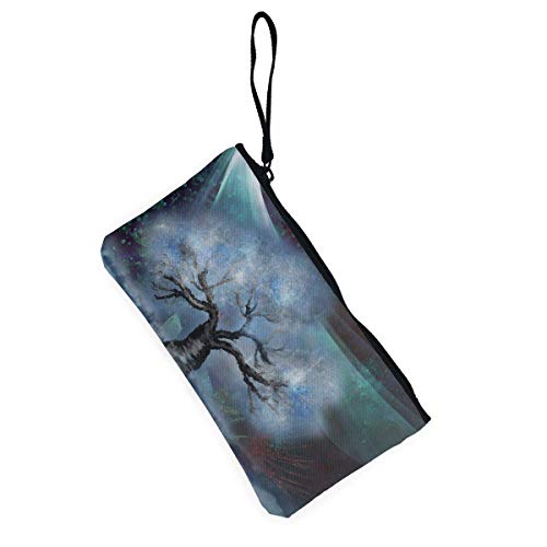 Hdadwy Vigas de árbol y Estrellas en Efectos Especiales Monedero Bolsa de Maquillaje Bolsa con Cremallera Bolsa de cosméticos de Viaje para Mujer Niña Personalizada