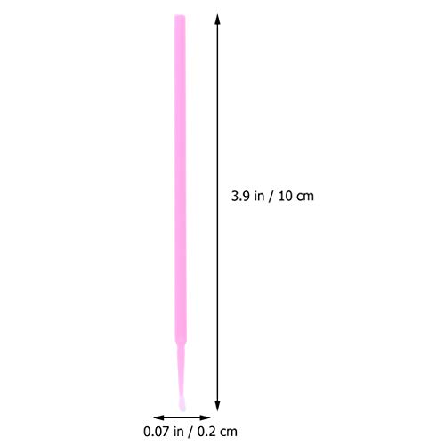 Healifty 100 Piezas de Hisopo de Algodón Microblading Mango de Plástico Desechable Hisopo de Algodón Tatuaje de Cejas Belleza Aplicador de Maquillaje Palos (Rosa)