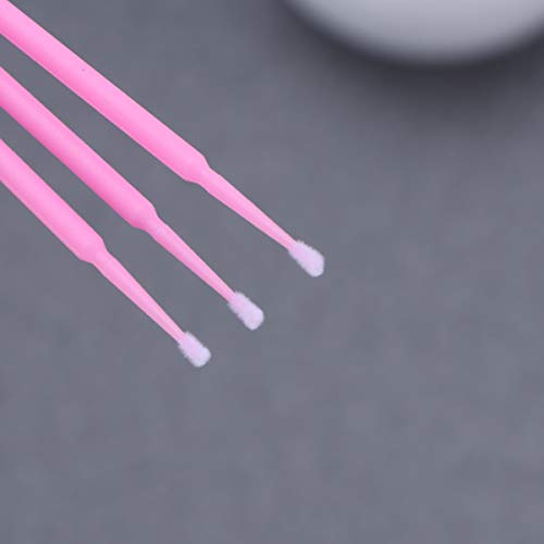 Healifty 100 Piezas de Hisopo de Algodón Microblading Mango de Plástico Desechable Hisopo de Algodón Tatuaje de Cejas Belleza Aplicador de Maquillaje Palos (Rosa)