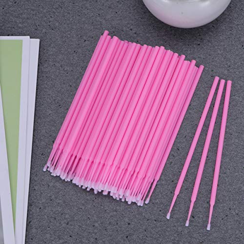 Healifty 100 Piezas de Hisopo de Algodón Microblading Mango de Plástico Desechable Hisopo de Algodón Tatuaje de Cejas Belleza Aplicador de Maquillaje Palos (Rosa)