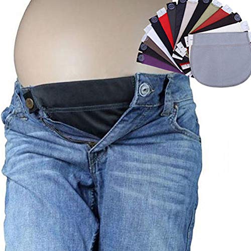 Healifty Extensor de Cintura para Pantalones para Mujeres Embarazadas o Futura Madre 3 Piezas (Negro, Azul Marino y Caqui)