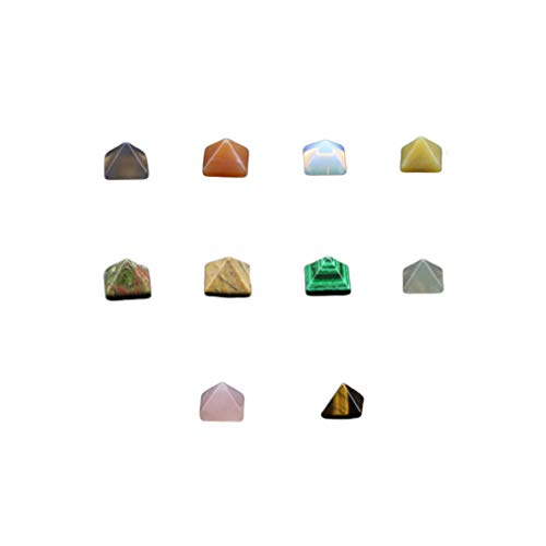 Healifty Juego de 10 Piezas de Pirámide Chakra Pirámide Grabada Piedra de Cristal de Pirámide de Cuarzo para Decoración Artesanal