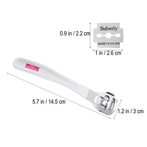 HEALLILY 1 Pieza Cortacallos de Acero Inoxidable Remover la Piel Muerta Para el Cuidado de los Pies 20 Cuchillas Incluidas