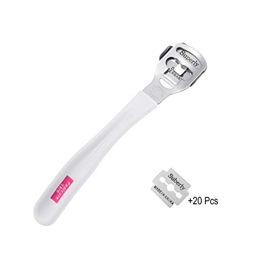 HEALLILY 1 Pieza Cortacallos de Acero Inoxidable Remover la Piel Muerta Para el Cuidado de los Pies 20 Cuchillas Incluidas