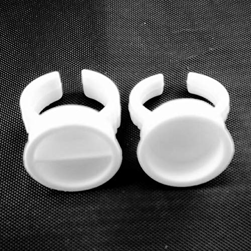 Heaviesk Desechables Anillos de Tatuaje Copas S/M/L Maquillaje Permanente Pigmento Titular Ceja Extensión de pestañas Pegamento Divisor Contenedor