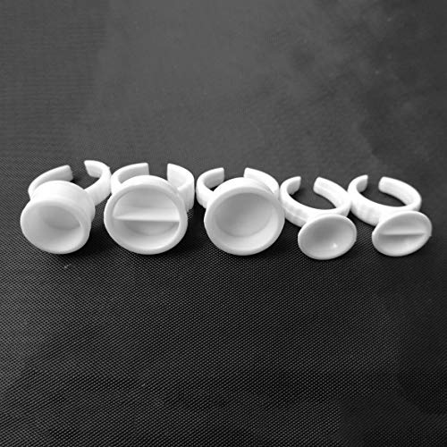Heaviesk Desechables Anillos de Tatuaje Copas S/M/L Maquillaje Permanente Pigmento Titular Ceja Extensión de pestañas Pegamento Divisor Contenedor