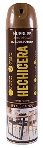 Hechicera | Aerosol Atrapa polvo | Limpia muebles Especial Madera | A Base de Cera de Abeja |Contiene Extracto de Aloe Vera | Sin Alérgenos| No Engrasa | Contenido: 400 ml