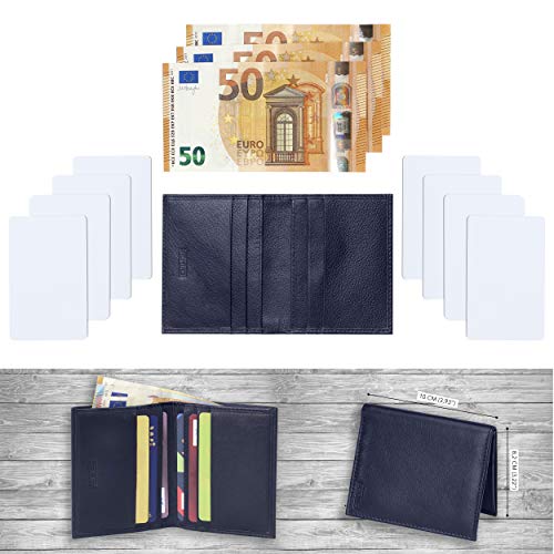 HEMING Cartera para Hombre Azul, Cartera tarjetero hombre, Billetera Hombre Pequeña, Cartera Hombre Piel, Carteras Hombre Pequeña, Cartera de Piel, Carteras Hombre Cuero, Tarjetero Hombre azul