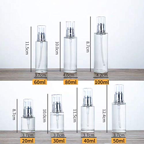 Hemoton 3 Piezas Botella de Bomba de Vidrio Mini Vacía Botella de Perfume de Aceite Esencial Dispensador de Aceite Recargable Botellas para Viajes a Domicilio 60 Ml (Plata)