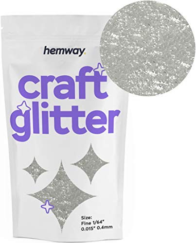 Hemway Craft 100g -Purpurina fina 1/64"0.015" 0,4 mm, blanco, FINE 1/64" 0.015" 0.4MM