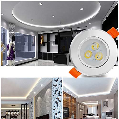 Hengda 12x 7W Foco Empotrable LED Techo Regulable Blanco Frio IP44 de techo de iluminación 560lm LED Downlight para Salón Corredor Escaleras