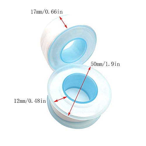 Her Kindness 2 Rollos Cinta de Sellado de Rosca de PTFE,18 mm x 20 m Cinta Selladora Teflón,Rosca Cinta Selladora de Tubería para Plomería(Blanco)