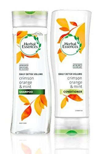 Herbal Essences Diario Desintoxicación Volumen Champú y acondicionador con Crimson NARANJA Y menta. LOTE CON EXCLUSIVO Belleza Uñas
