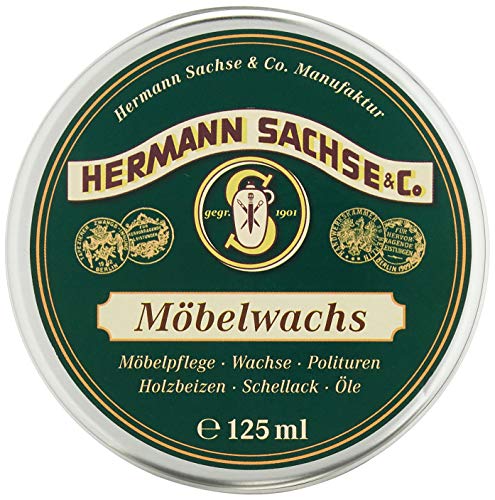 Hermann Sachse Cera para muebles para madera adecuada para todo tipo de madera cera natural para el cuidado de muebles de madera y antigüedades tarro de 125ml