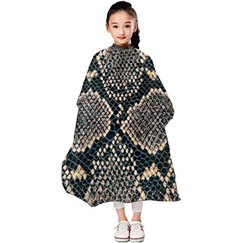 HHJJI Capa de peluquero, piel de serpiente de cuero Patern Backround Professional Haircut Cape, delantal de peluquería, capa de corte de pelo para niños