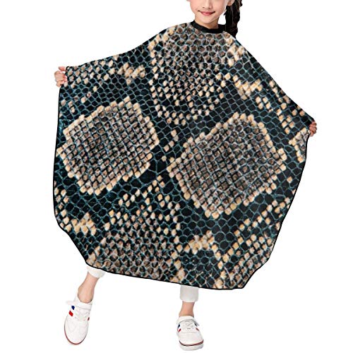 HHJJI Capa de peluquero, piel de serpiente de cuero Patern Backround Professional Haircut Cape, delantal de peluquería, capa de corte de pelo para niños
