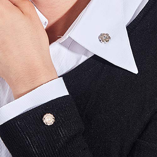 Hicarer 30 Piezas Mujer Camisa Broche Botones Tapa Botón de Cierre Broche de Seguridad Botones para Ropa Suministros de Vestir