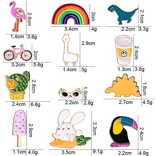 Hicdaw - Juego de 24 pines esmaltados, diseño de dibujos animados