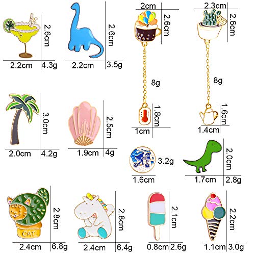 Hicdaw - Juego de 24 pines esmaltados, diseño de dibujos animados