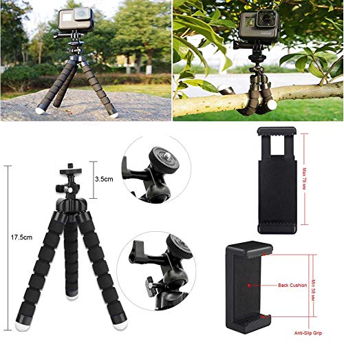 Hieha 23 Kit Accesorio Universal de Cámara Deportiva Action CAM Acuatica Maletín Estuche Cinturón Pecho Arnes Correa Cabeza Palo Flotante Trípode para Victsing Campark GoPro Hero Session SJCAM