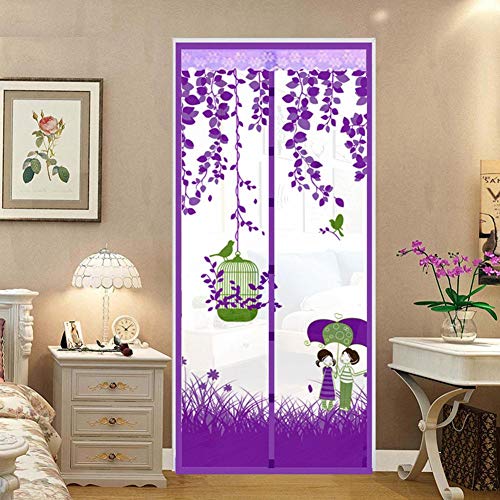 Hilo neto de verano puesto mosquito mosca pájaro jaula paraguas verano imán puerta anti mosca neto anti mosquitero hilo cortina calor A1 W80xH210