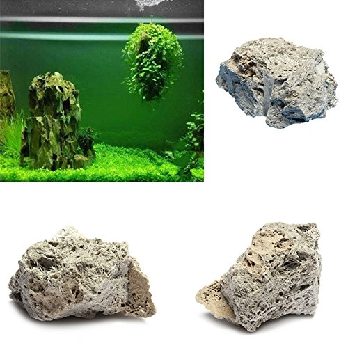 Hinmay Piedra pómez decorativa para acuario, diseño de roca y pómez natural, 3-5cm