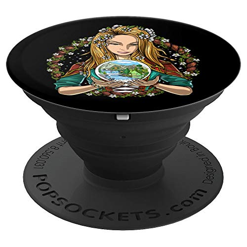 Hippie Bosques Chamán Bola de Cristal Mágica Naturaleza PopSockets Agarre y Soporte para Teléfonos y Tabletas