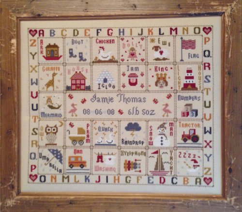 Historical Sampler Co.. - Conjunto para Punto de Cruz (Incluye Tela Aida de 16 Agujeros/cm, Aguja, Patrones e Instrucciones), diseño de abecedario