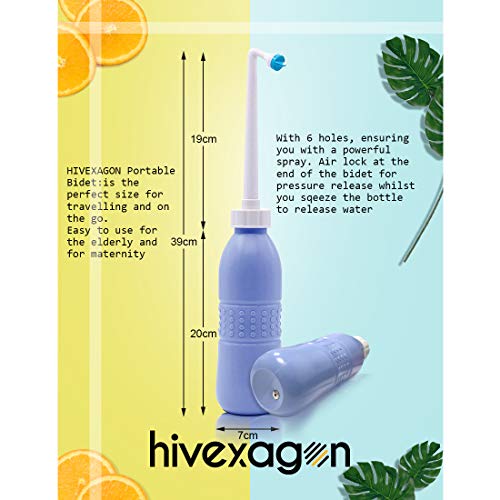 Hivexagon Portable Bidet y Viaje Bidé con la Mano Held Bidet Botella para Uso Personal Limpieza 600ml HG199