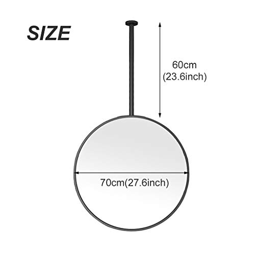 HLYT-0909 De Techo suspendido con Espejo Redondo de Metal Enmarcado, baño de Pared Decorativos Espejos de vanidad de Maquillaje cosmético - Boom Personalizable Metal Que cuelga del Espejo