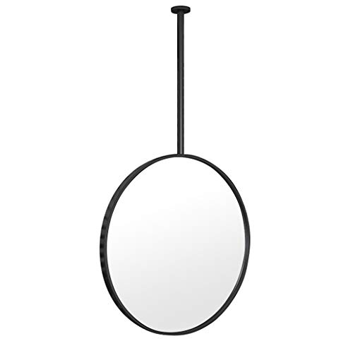 HLYT-0909 De Techo suspendido con Espejo Redondo de Metal Enmarcado, baño de Pared Decorativos Espejos de vanidad de Maquillaje cosmético - Boom Personalizable Metal Que cuelga del Espejo