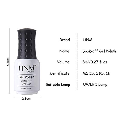 HNM Esmaltes Semipermanentes de Uñas en Gel UV LED 6 Colores Nude Esmaltes de Uñas para Manicura 010