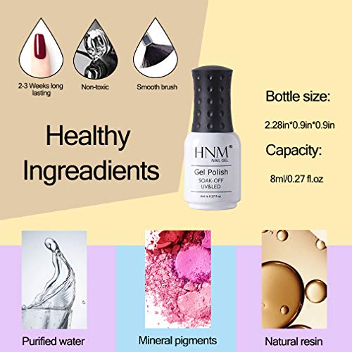 HNM Esmaltes Semipermanentes de Uñas en Gel UV LED 6 Colores Nude Esmaltes de Uñas para Manicura 010