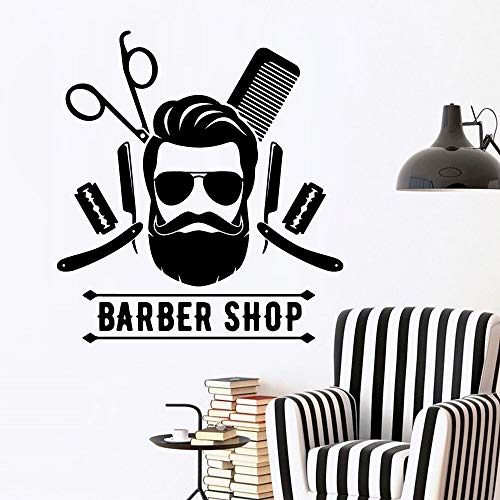 HNXDP NEW Barber shop Waterproof Wall Stickers Wall Art Decor For Kids Rooms Diy Home Decoration Decoration Accessories 57cmX62cm