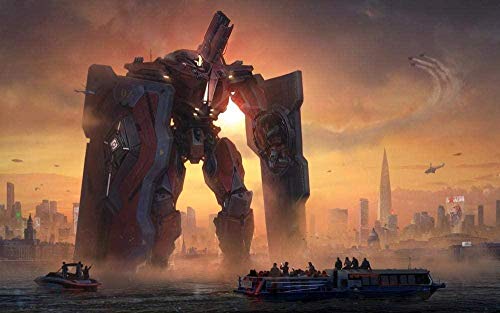 HNZYF 500 Piezas Rompecabezas A Todo Color con Borde Rojo del Pacífico Mech con Escudo Rompecabezas De Papel para Niños Juguete Educativo Rompecabezas para Jóvenes Adultos